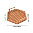 thumbnail image 3 of ZZkhGO Woven Storage Basket with Handle, Imitation Rattan Bread Fruit Tray, Kitchen Living Room Picnic Organizer for Home, 3 of 6