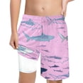 thumbnail image 1 of Sunnyoo Maillots de Bain à Séchage Rapide pour Grands Garçons, Imprimé Requin, avec Doublure de Compression, 1 of 4