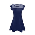 thumbnail image 3 of Robes d'Été Décontractées pour Filles Robe de Fête pour Enfants Manches à Volants en Maille Design en Ligne avec Poches pour 4 à 11 Ans, 3 of 4