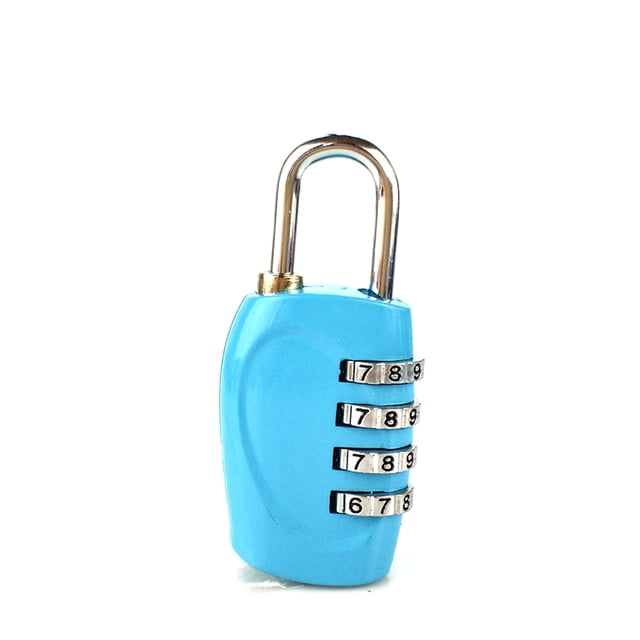 QualitChoice Office School 4-digit Combination Lock Camping Portable Suitcase Luggage Locker Drawer Gate Door Resettable Padlock Sky blue 1Set