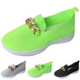 thumbnail image 2 of B91xZ Mocassins Confortables pour Femmes Ballerines à Bout Rond Fermé Chaussures de Soirée Décontractées pour Mariage Dansant, Vert 8, 2 of 5