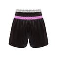 thumbnail image 2 of zdhoor Kids Boys Boxing Trunks Metallic Color Block Side Split Satin Shorts for Boxer Fighting Training Pink&Silver 6, 2 of 4