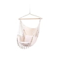 thumbnail image 2 of Almencla Hammock Chair Bohemian Comfortable Hanging Rope Swing for Outside Porch Deck Beige, 2 of 8