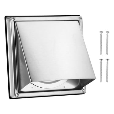 Unique Bargains Couvercle d'Évent de Sécheuse, 6 Pouces, Hotte d'Évacuation Murale d'Extracteur Externe en Acier Inoxydable 304, avec Rabat Anti-Retour
