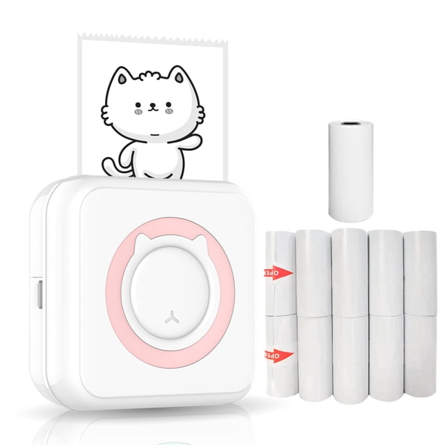 Imprimante Photo Tout-en-un Multifonction Imprimante Portable Imprimante Instantanée Sans Fil Prise en Charge de la Connexion pour Téléphone Intelligent avec 11 Rouleaux de Papier 57 mm Compatible avec iOS Android