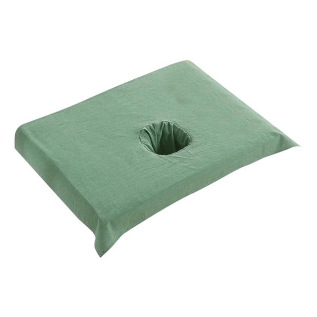 Cotton SPA Half Table Cover Beauty Salon Bed Face Hole Towel - Dark Green,