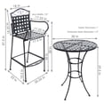 thumbnail image 3 of Sunnydaze Decor Ensemble de Chaise et Table de Bar en Fer Forgé à Volutes pour Extérieur - Noir, 3 of 6