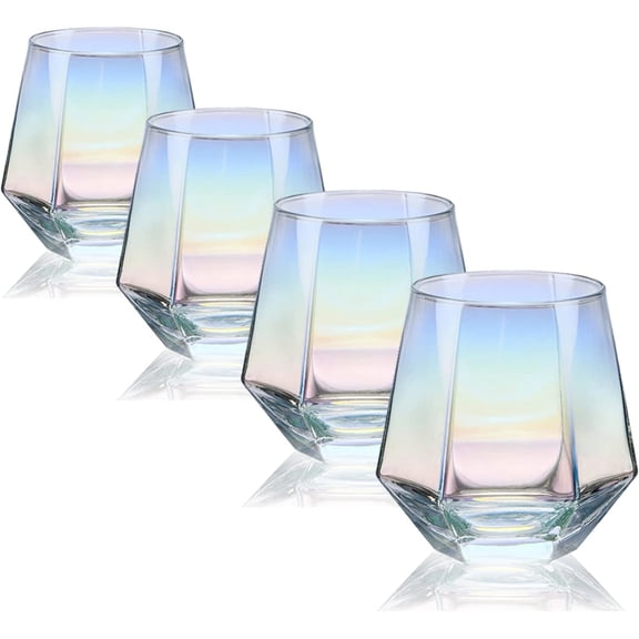 Yeacher Verres à Vin Ensemble de 4 (10 Oz), Verre à Vin Sans Pied pour Rouge et Blanc