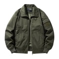 thumbnail image 1 of RXIRUCGD Veste de Travail à Manches Longues Multi-Poches Zippée pour Hommes, Vert Armée, Taille : L, 1 of 7