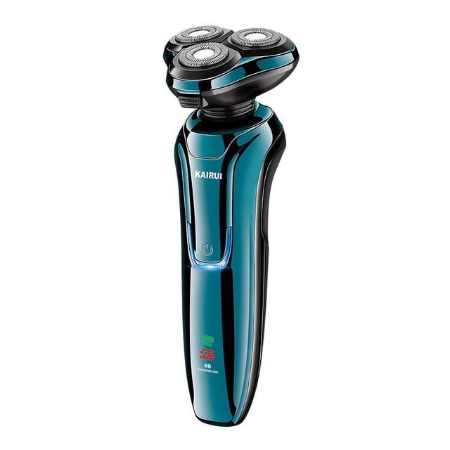 Rasoirs Électriques pour Hommes IPX7 Étanches pour Rasage Humide et à Sec, Rasoir Rotatif Rechargeable par USB avec Tondeuse Escamotable et Verrouillage de Voyage, Vert