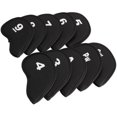 thumbnail image 1 of HSHDLDF Lot de 10 Pcs Couvre-Tête de Golf Club Fer Putter Ensemble de Protège-Tête Néoprène Noir, 1 of 7