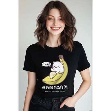 Bananya  Ladies Crew Neck T-Shirt Black