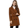 thumbnail image 3 of INSPIRE CHIC Manteau Mi-Long à Double Boutonnage pour Femme à Col à Revers Cranté, 3 of 6