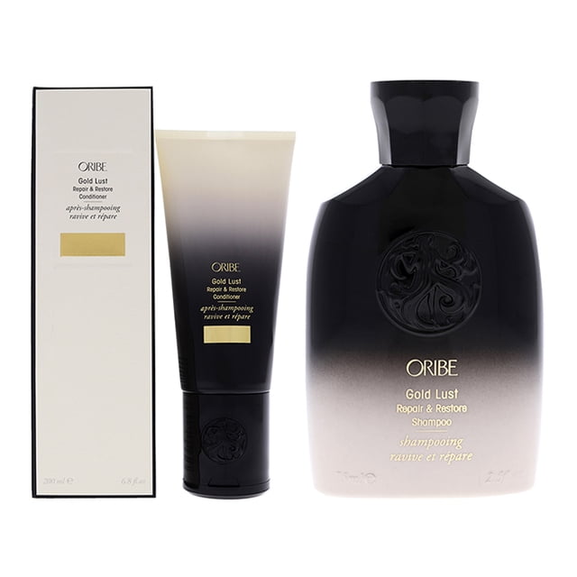 Gold Lust Trousse de Shampooing et Revitalisant Réparateur et Restaurateur par Oribe pour Unisexe - Trousse de 2 Pcs Shampooing 2,5 Oz, Revitalisant 6,8 Oz