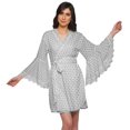 thumbnail image 1 of Moomaya Robe Courte Imprimée pour Mariée en Préparation, Manches Évasées, Peignoir, Portefeuille pour Femmes, 1 of 6