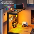 thumbnail image 4 of Bestier 44 inch Reversible Computer Desk with LED Lights Gaming Desk with 4 Tier Shelves Adults, 4 of 6