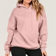 thumbnail image 2 of RKSTN Hoodies for Women Casual Plus Size Long Sleeve Solid Color Pullover Tops Fall Fashion Lightweight Loose Drawstring Sweatshirt, 2 of 9