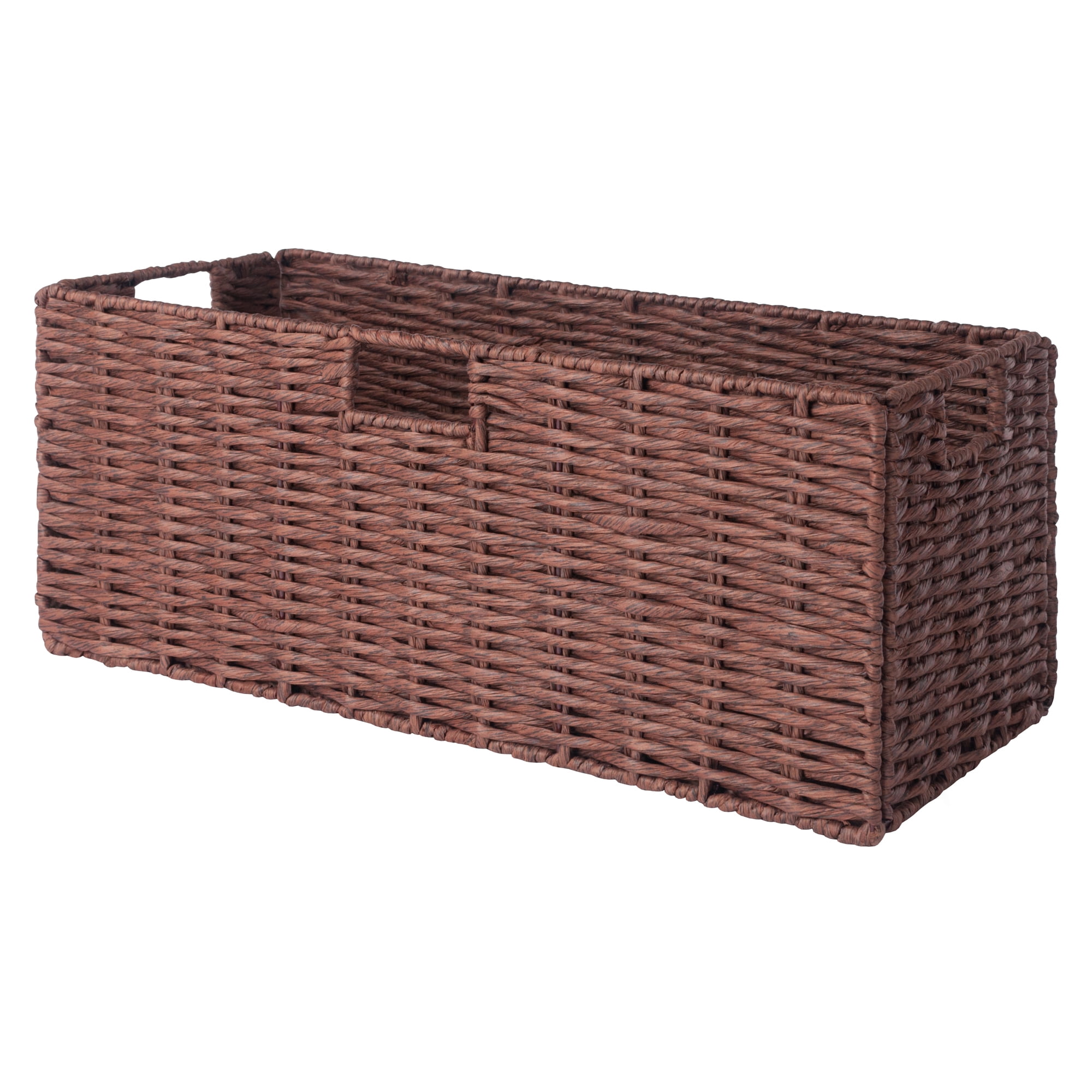 Tessa 3-Pc Foldable Woven Rope Basket Set, Walnut
