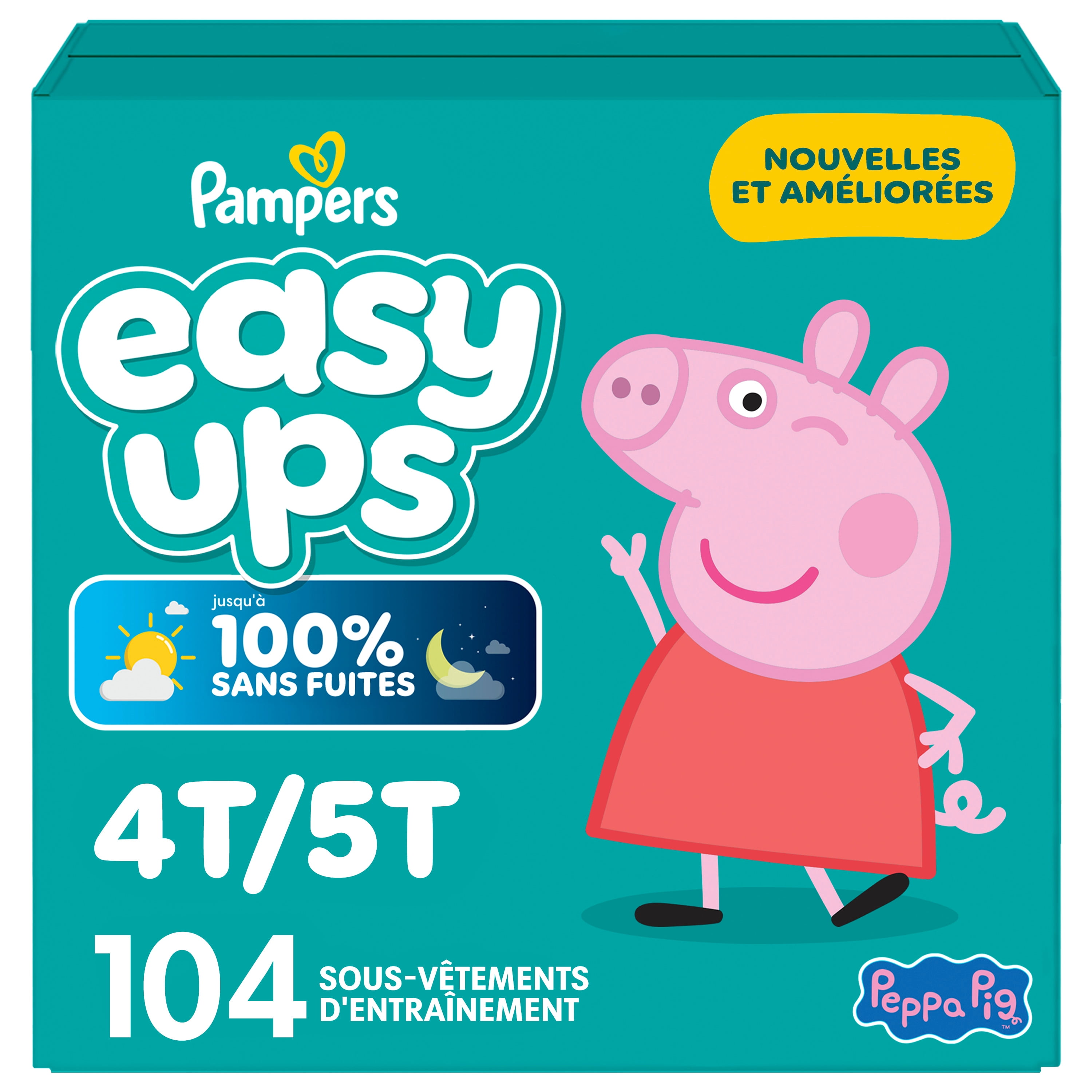 Pampers Easy Ups Training Underwear Peppa Pig Size 6 (4T5T), 104 Count