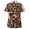 thumbnail image 4 of XZNGL T-Shirts d'Été pour Femmes Femmes Été Col Rond Imprimé Floral T-Shirts en Dentelle Blouses Confortables pour Femme Hauts Femmes T-Shirts Été T-Shirts pour Femmes pour l'Été Hauts et Blouses pour Femmes Été, 4 of 8