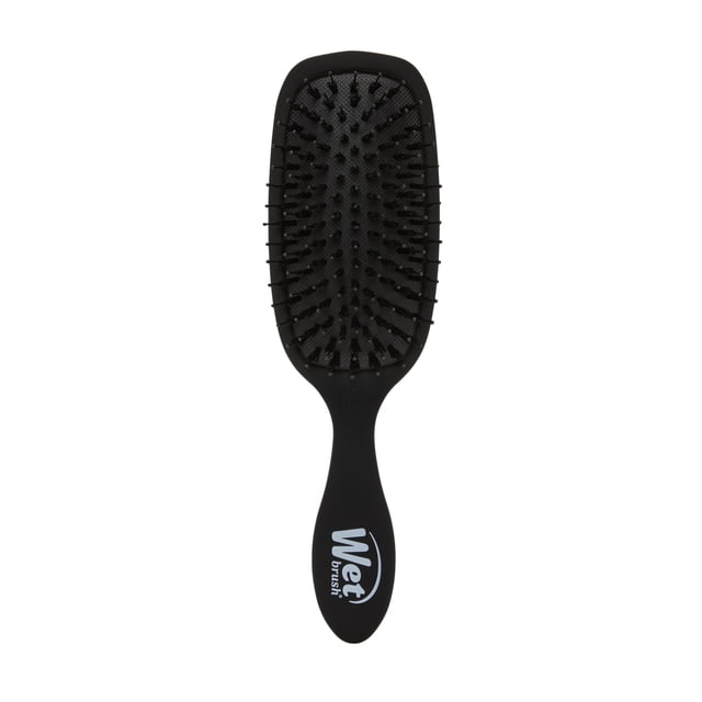 Wetbrush Smooth Styler Brosse à Cheveux Palette Noir Givre avec Manche Noir Mat et logo de Brosse Humide Blanc, Dotée de Poils Noirs Flexibles avec Pointes Arrondies sur une base Coussinée pour un Démêlage Doux et une Réduction des Frisottis, Convient à une Coiffure Épurée.