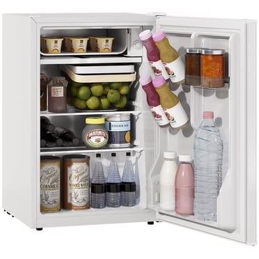 HOMCOM 2.5 Cu Ft Mini Fridge with Freezer, Small Refrigerator, White