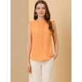 thumbnail image 3 of INSPIRE CHIC Blouse Sans Manches pour Femme, à Volants, Plissée, Blouse CHIC pour le Travail, TP, Orange, 3 of 6