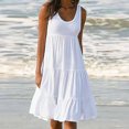 thumbnail image 1 of DPTALR Women's Holiday Summer Solid Color Sleeveless Party Beach Dress, 1 of 7