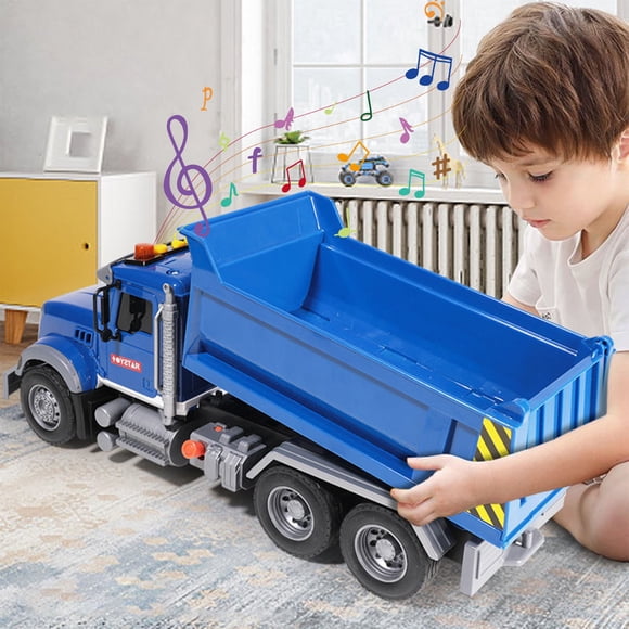 Pompotops Christmas Decorations Baby Toys,Large Dump Truck Toy for 3 4 5 6 7 Years Old Boy Truck Toy with Sound and LightKids Toddlers Birthday Gifts for Boys and Girls for Indoor and Outdoor