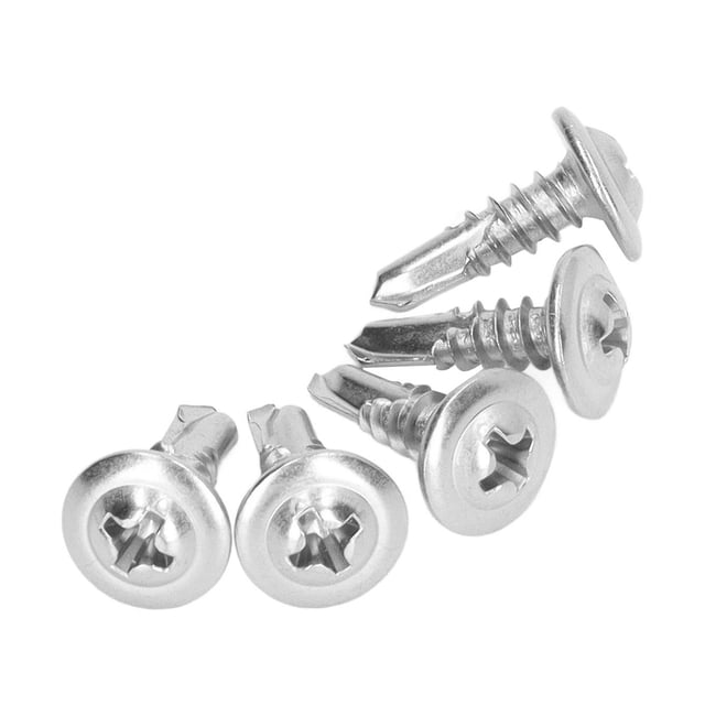Round Head Screws, Rust Resistance Self Tapping Screw Cross Grooves Non Slip 410 Stainless Steel For Factory Components 4.8x16mm 100Pcs