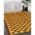 thumbnail image 2 of Ahgly Company Tapis d'Intérieur Ronds Abstraits Orange à Carreaux, 6 Pieds Rond, 2 of 6
