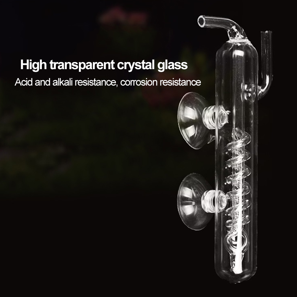 FLAMEEN Fish Tank Bubble Counter,High Transparent Crystal Glass Aquarium Bubble Counter Screw Fish Tank CO2 External Bubble Gauge,Transparent Bubble Counter
