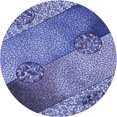 thumbnail image 1 of Ahgly Company Tapis de Zone Rond d'Intérieur Lavable à la Machine, Style Transitionnel, Bleu Denim, 7 Pieds Rond, 1 of 7