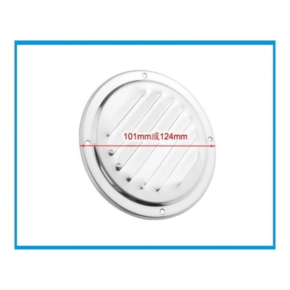 Évent Rond à Persiennes en Acier Inoxydable 4 Pouces/ 5 Pouces, Qualité Marine, 2 Pcs, Durable