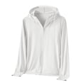thumbnail image 3 of CFLVAEK Plus Size Womens UPF 50+ Sun Protection Shirts Lightweight Full Zip Long Sleeve Jackets with Hood Summer Hiking Fishing Rash Guard with Pockets, 3 of 6