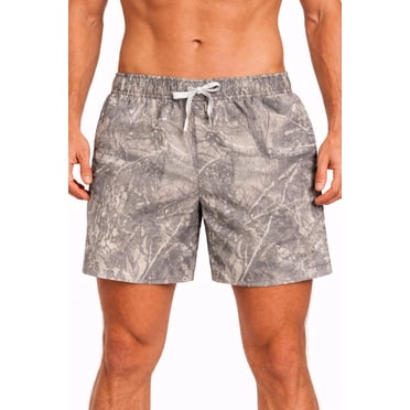 Men’s Under Disguise green leafy camo swim shorts