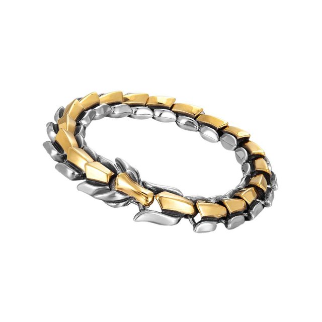Thinsony Distinctive Gothic Punk Dragon Scale Bangle 48 inches Cool and Contemporary Light Gold 7.48 Inch 1Set