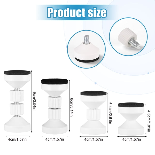 maskred Butée 2 Pcs pour Tête de Lit Grand Application Abordable et Installation Facile Murale Réglable Filetée Cadre de Lit Blanc/7,7-9 cm 1 Ensemble