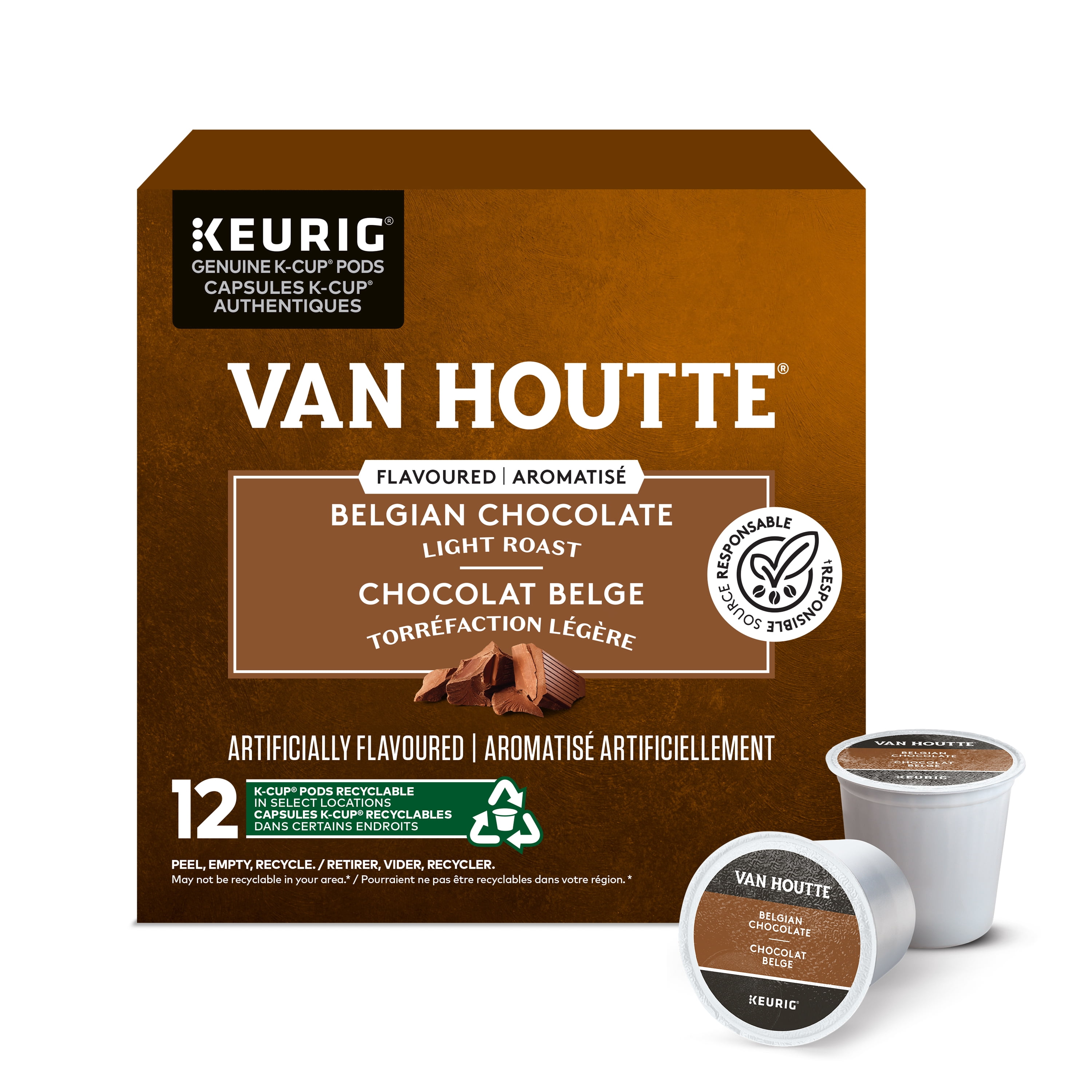 Van Houtte Belgian Chocolate, Light Roast, K-Cup Coffee Pods
