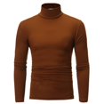 thumbnail image 2 of MesaSe T-shirt Solid Color Long Sleeve Cotton Men Turtleneck Slim Basic Top for Spring, 2 of 8