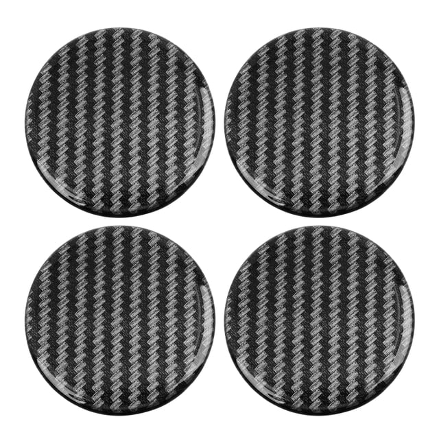 Unique Bargains Carbon Fiber Style Car Emblem Wheel Rim Center Hub Cap Sticker Clear Resin 4pcs