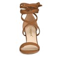 thumbnail image 3 of BLISSFUL STEP Women's Solid Color Strap Block Heel Lace up Sandals, 3 of 6