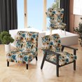 thumbnail image 1 of Designart "Paisley Gardens With A Rustic Touch In Gold And Turquoise II" Blue Floral Upholstered Accent Chair - Cottage Arm Chair For Living Room, 1 of 7