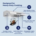 thumbnail image 3 of Hauslane Chef Series 36-Inch PS18 Under Cabinet Range Hood, Matte White Pro Performance Contemporary Design, Touch Screen, Dishwasher Safe Baffle Filters, Led Lamps, 3-Way Venting, 3 of 11