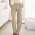 thumbnail image 2 of VEKDONE Womens Linen Long Pants Khaki XXL, 2 of 4
