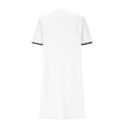 thumbnail image 4 of Bocqde Robe de Sarrau Femmes Infirmières Tenue de Travail Robes Manches Courtes Boutonnée Robe de Sarrau avec Poches, 4 of 5
