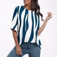 thumbnail image 4 of Pisexur Hauts d'Été pour Femmes Mode Décontractée Manches Courtes Col Rond T-Shirts Confortables Amples Surdimensionnés Imprimé Floral Blouses Hauts Mode T-Shirts Imprimés Graphiques Grande Taille Tops de Sortie S-5TG, 4 of 7