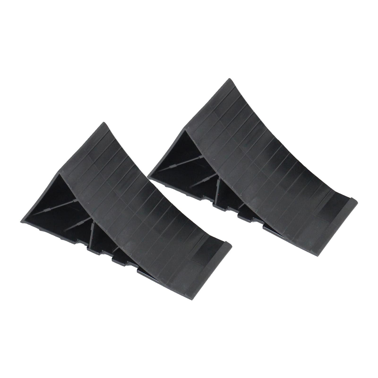 2 Pcs Cales de Roue Robustes Accessoires de Voiture Remplacement Caoutchouc Professionnel 22x9x11cm Noir