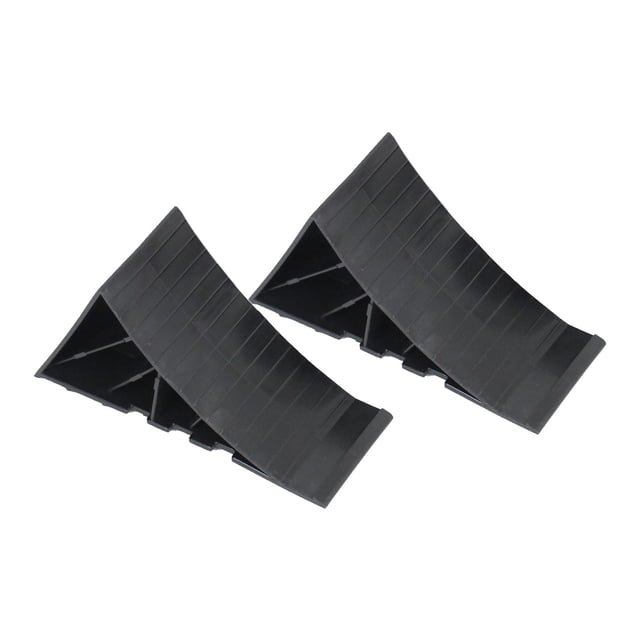 2 Pcs Cales de Roue Robustes Accessoires de Voiture Remplacement Caoutchouc Professionnel 22x9x11cm Noir