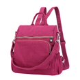 thumbnail image 2 of Anti-Theft Convertible Backpack for Women Men, Waterproof Nylon Shoulder Bag Handbag with Multi Pockets(Dark Pink), 2 of 9